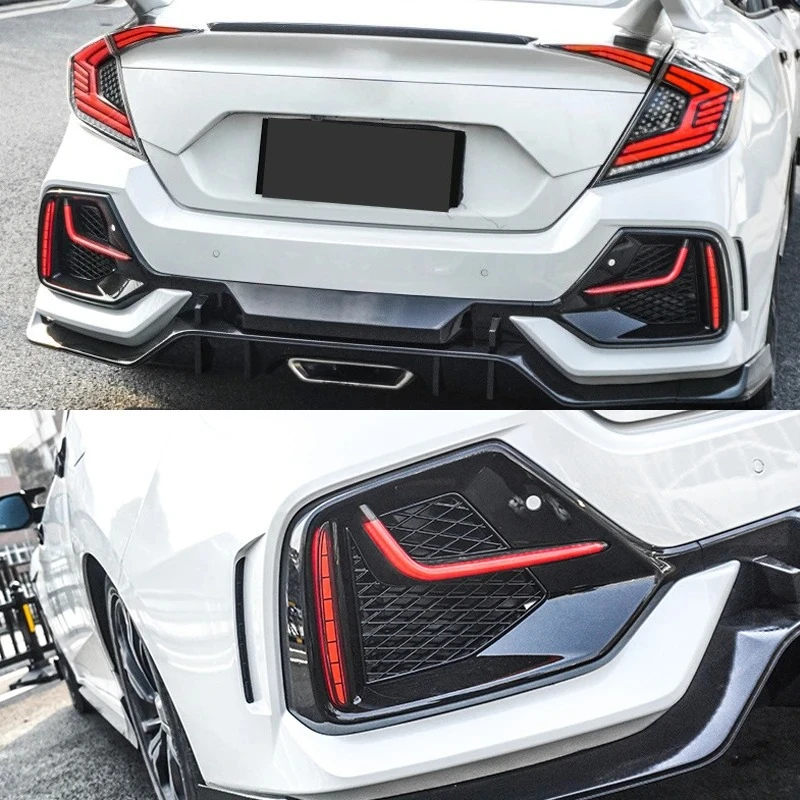 For Honda Civic 10th 2016-2021 Hatchback Type R Bodykit Fk7 Fk8 Fk4 Car Front Rear Bumper Light LED Lamp Car Accessories