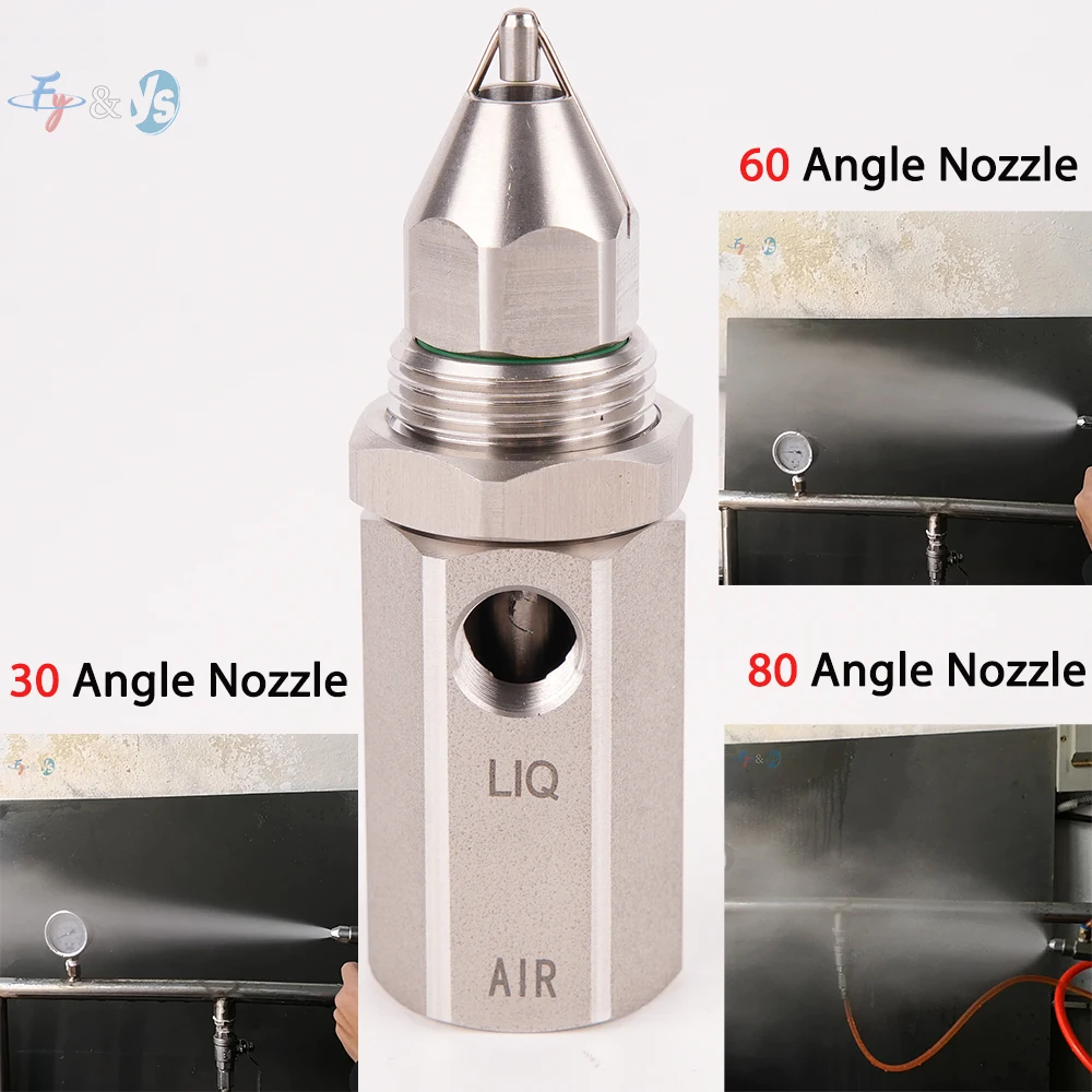 Stainless Steel Ultrasonic Air Atomizing Nozzle Dry Fog Spray Nozzle for Coal Mine Dust Suppression Industrial Humidification
