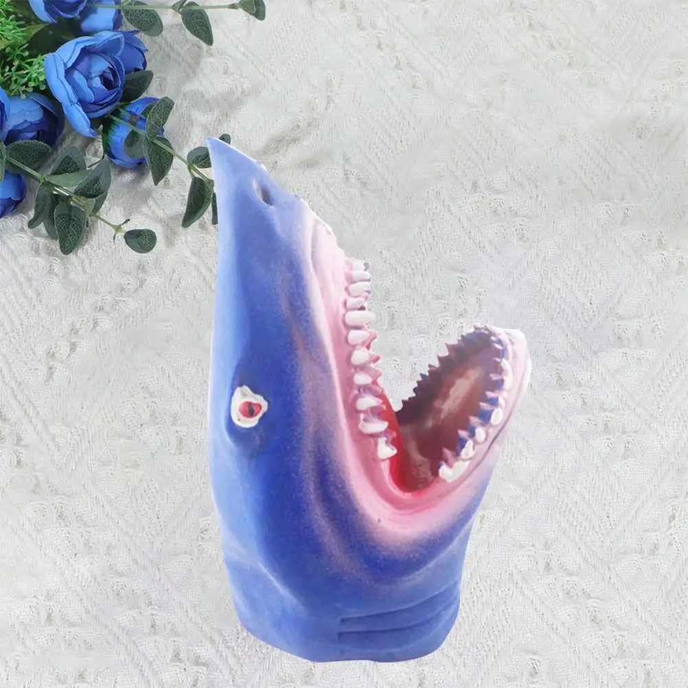 

Parent-child Interaction Toy Hand Puppet Blue Shark Story Puppets for Kids Telling