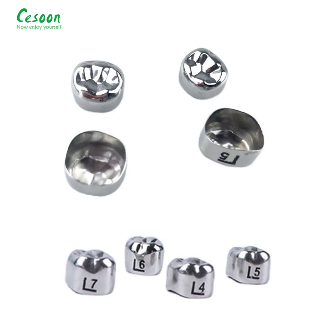 48Pcs Dental Primary Molar Pediatric Kids Crown Stainless Steel  Dentistry Supplies Crowns Of Deciduous Teeth Lab Materials