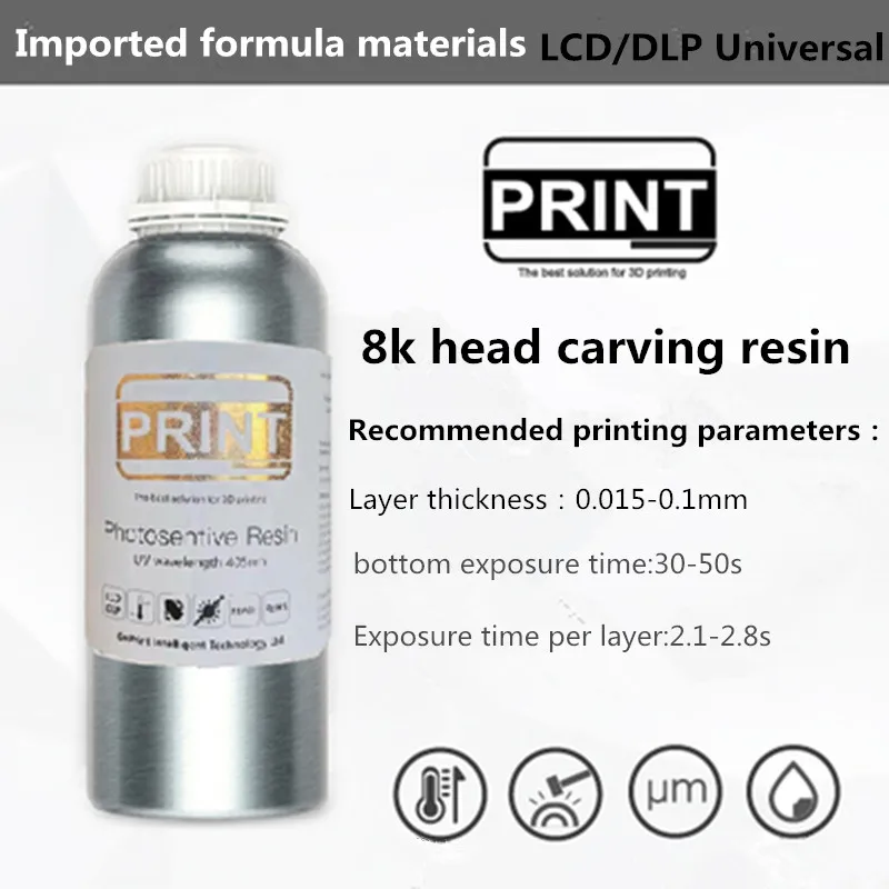 

8K Head Carving Resin 3D printing High precision photosensitive resin Phrozen 8K LCD/DLP 405 band