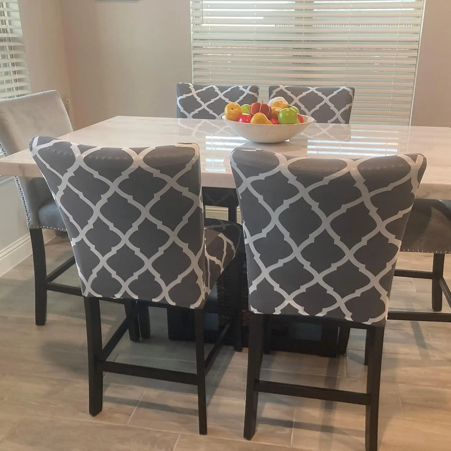 

Searchi Bar Stool Covers Set Of 4, Stretch Washable Barstool Seat Covers, Counter Height Chair Covers For Kitchen Dining Room