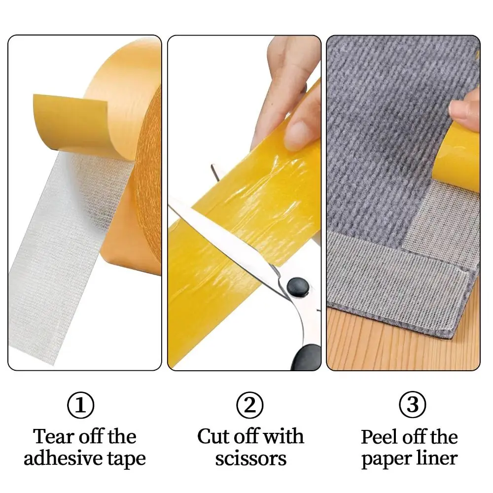 10/20m Heavy Duty Double Sided Tape High Viscosity Waterproof Carpet Tape Cloth Base Clear Tape Wall Adhesive Tape Poster Carpet
