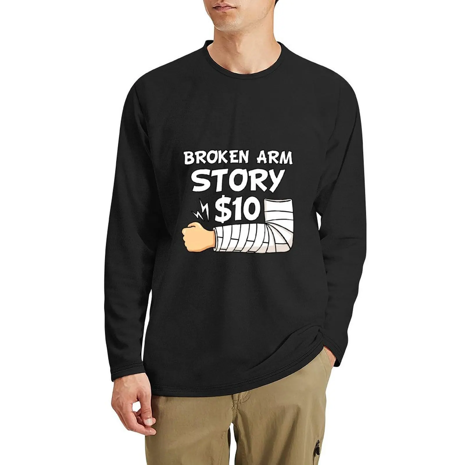 

Broken Arm Story Shirt, Funny Arm Injury Tshirt Long T-Shirt plain t-shirt t shirt men