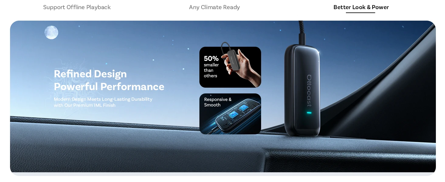 Ottocast Play2Video Ultra Mini Dot WiFi6 AI Box Carplay Adapter Android Auto Media Player YouTube Netflix App-Installation für Audi – Detail 12