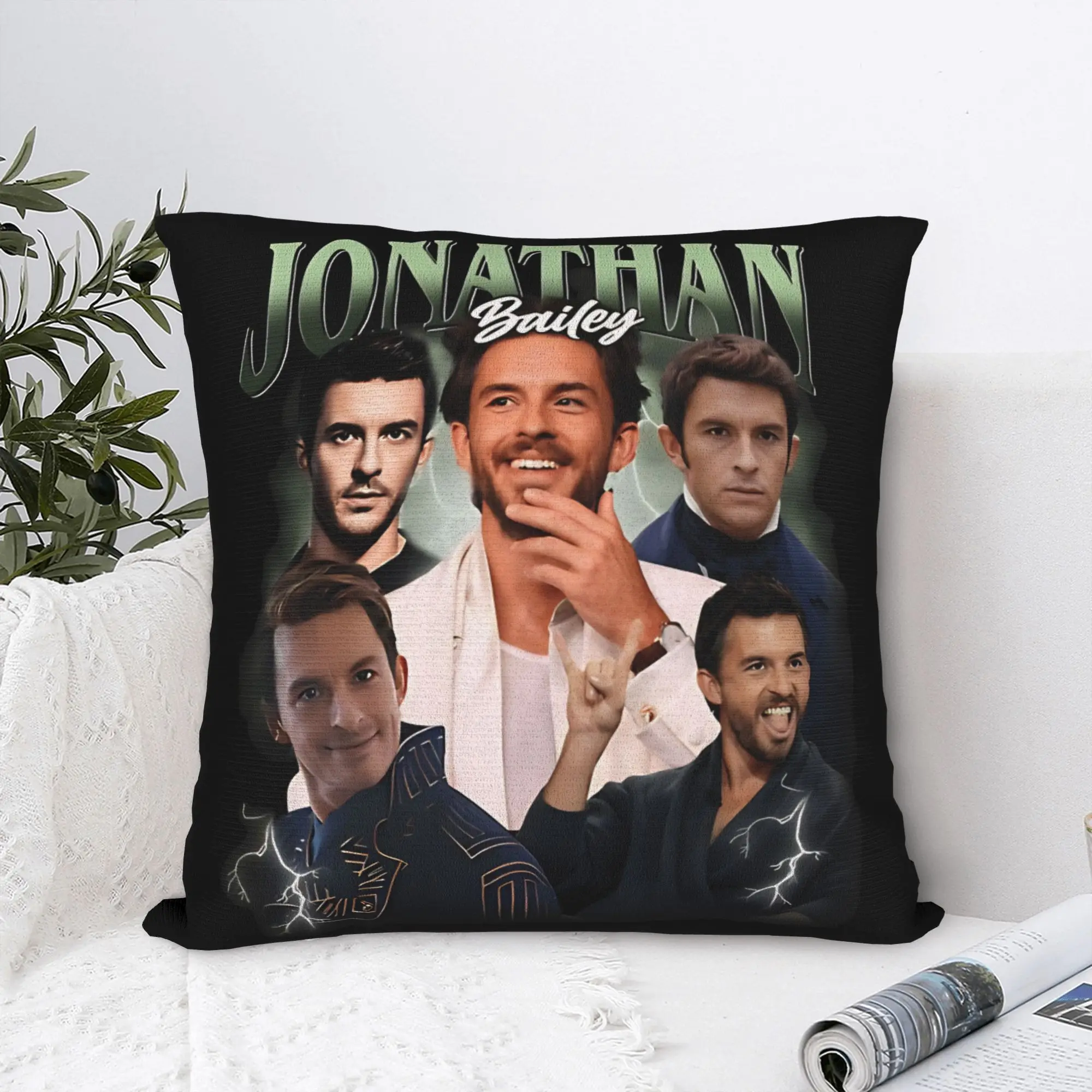 Jonathan Bailey Fiyero Wicked Movie 2 Square Pillow Case  Cushion Cover Custom Zippered Decor Pillowcase for Living Room 18