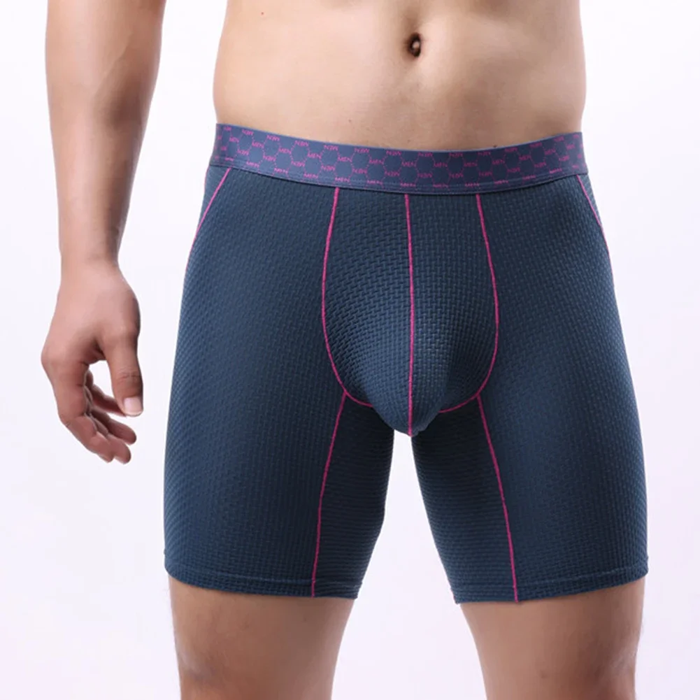 1pc Men\'s Ice Silk Boxers Shorts Middle Waist Underwear Slim Sports Fitness Underpants Breathable Man Panties