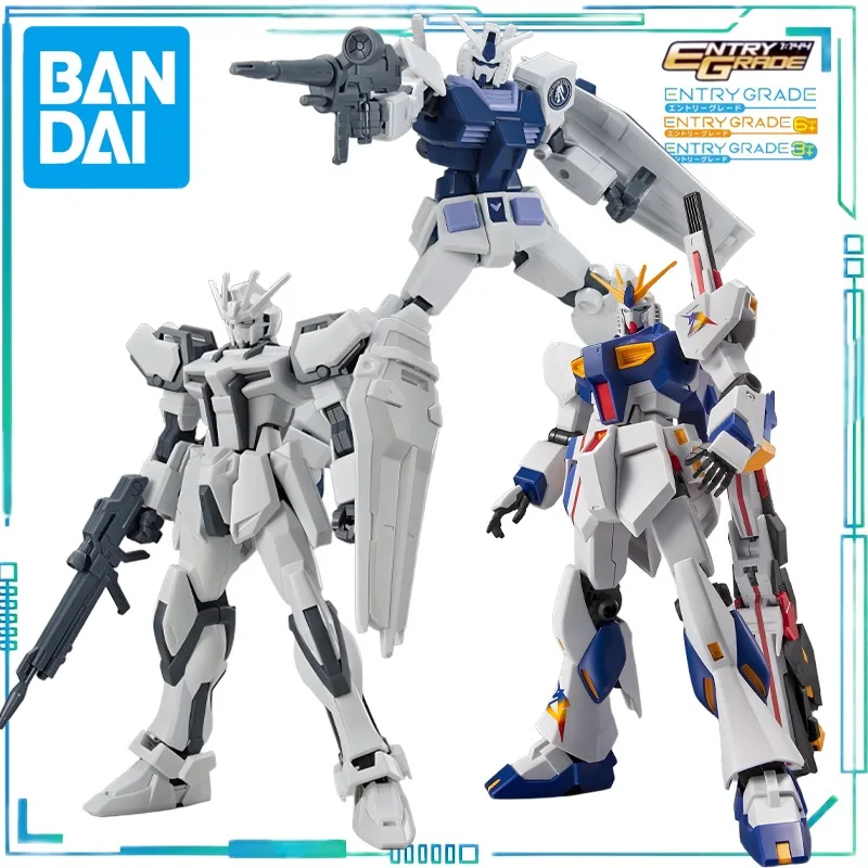 

BANDAI Genuine ENTRY GRADE Series EG Up To RX-93ff Ν and RX-78-2 Gundam and GAT-X105 Strike Gundam Plastic Collection Model