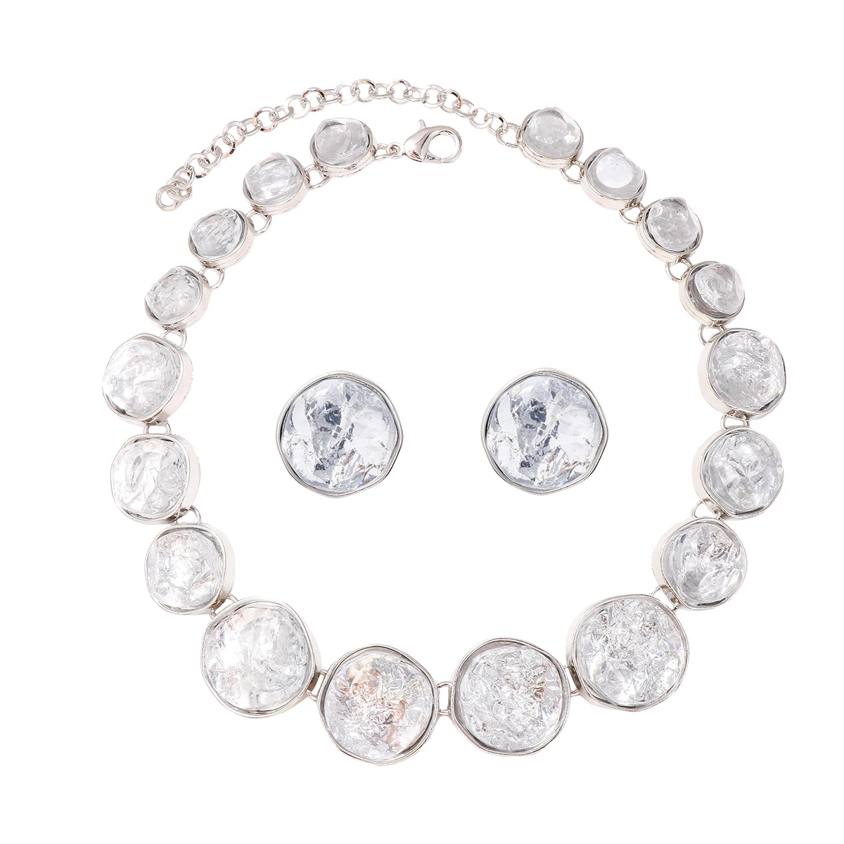 Juran 2024 neue Zaa Ohrringe Halskette Sets für Frauen Mode transparente Harz Choker Halskette Aussage Schmuck am Hals