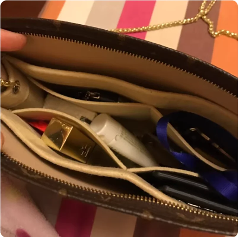 For Toiletry Pouch 15 19 26 Bag Purse felt Insert Organizer Toiletry Bag 26 Luxury Organizer Makeup Bag Insert coin purse new