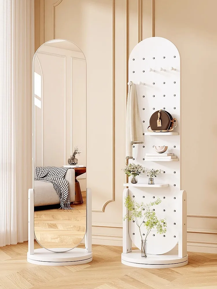 

hole plate full length mirror full body mirror integrated rotatable multi functional light luxury