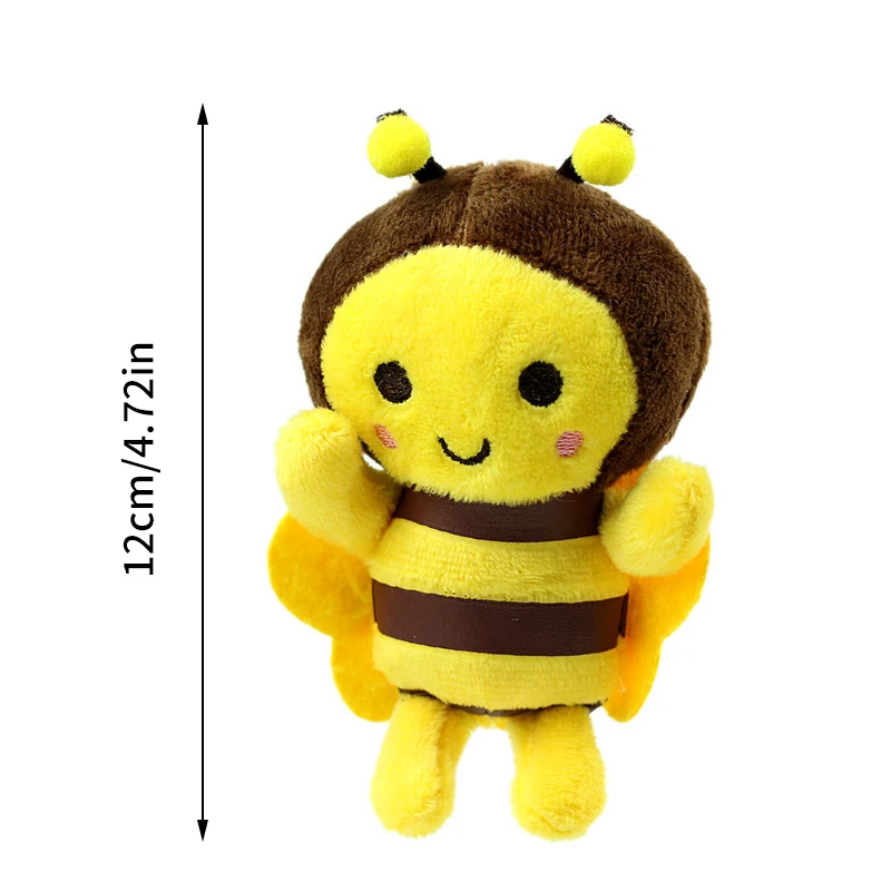 Muñeca de peluche de abeja de dibujos animados para niños, colgante de bolsa de decoración de actividad, llavero de juguete suave, regalo de Festival de abeja, 12cm