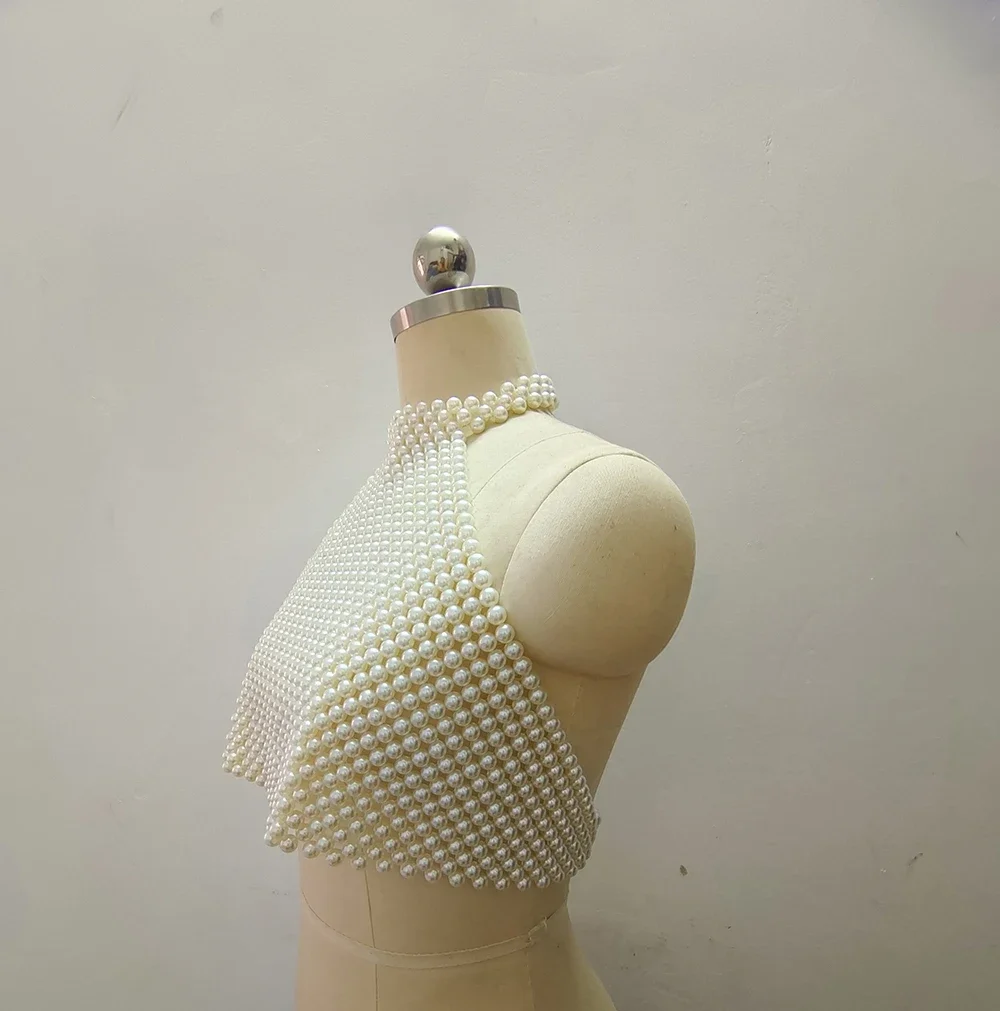 

Fascinated Pearl Vest Strap Simple Elegant Design Street Style Top