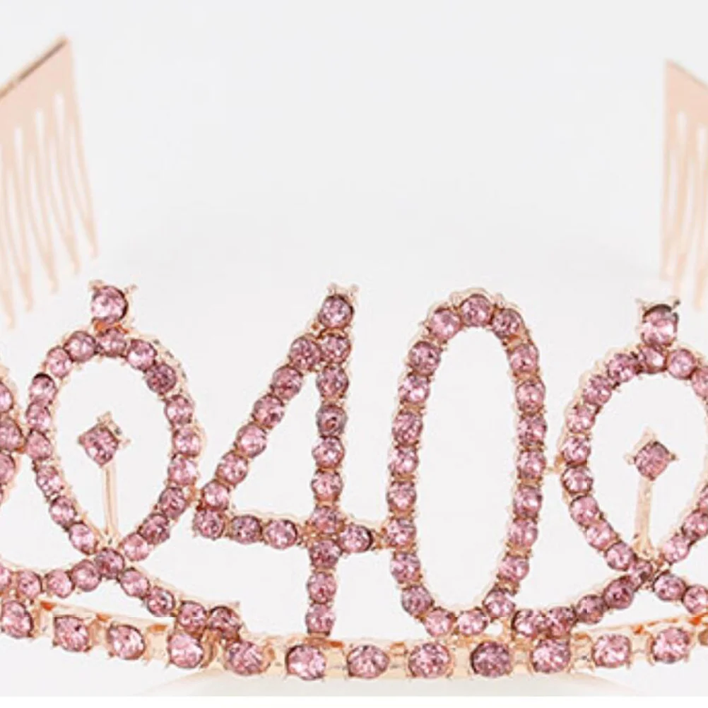 

Birthday Crown Eye-catching Alloy Headband Hair Comb Different Number Special Occasion