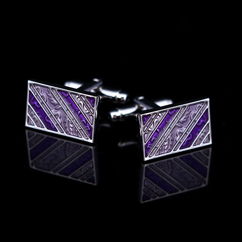 KFLK Jewelry shirt designer cufflinks for mens Brand Cuffs links wholesale Button High Quality Purple Wedding Male guests