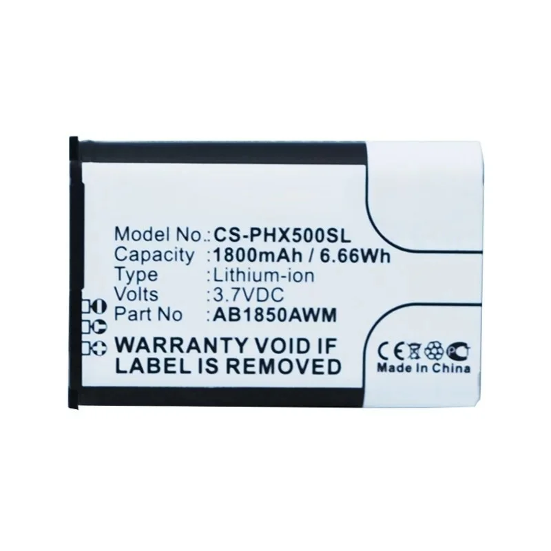 High-Capacity PHX500SL 3.7V 1800mAh Li-ion Replacement Phone Battery For Philips Xenium X500 9@9K 9A9K AB1850AWM