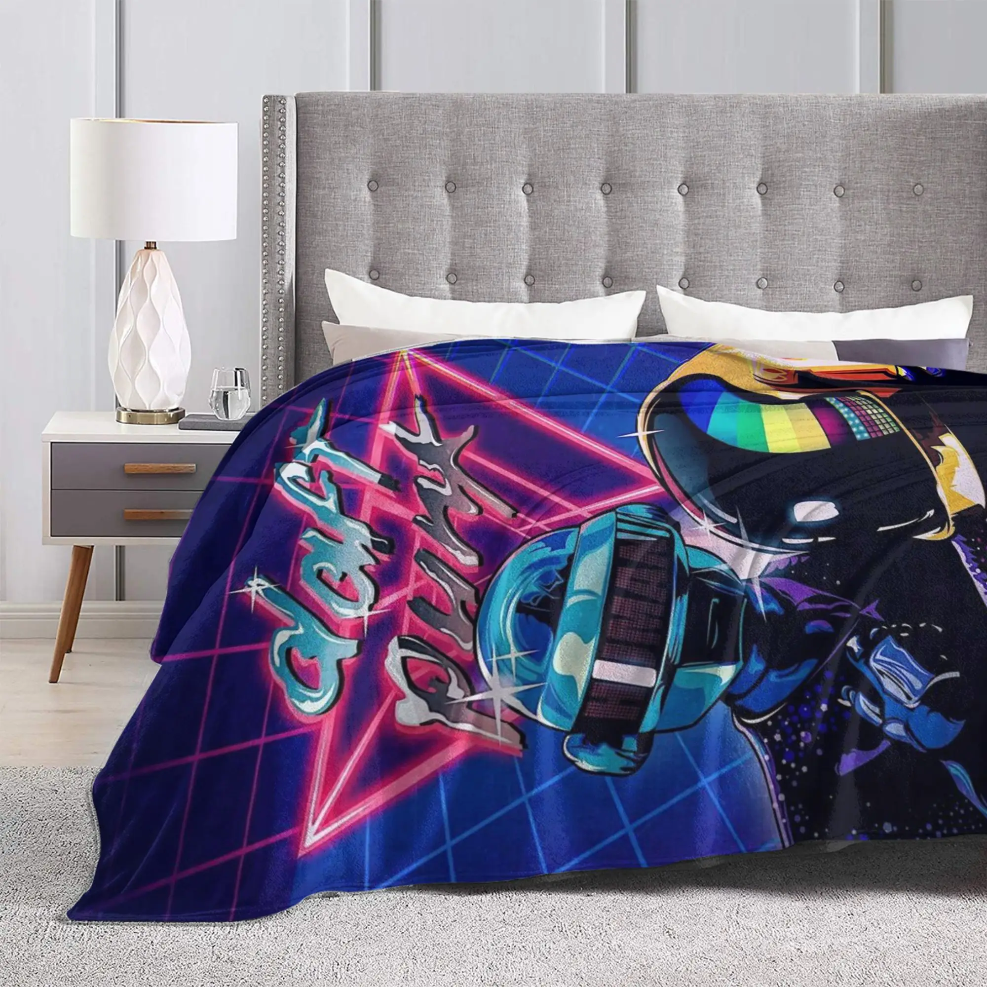 ダフト・パンク・エレクトロニック・ミュージック・ブランケット・ソフト・フランネル・ノベルティ・ギフト・スローブランケット・プラッシュ・薄いキルト