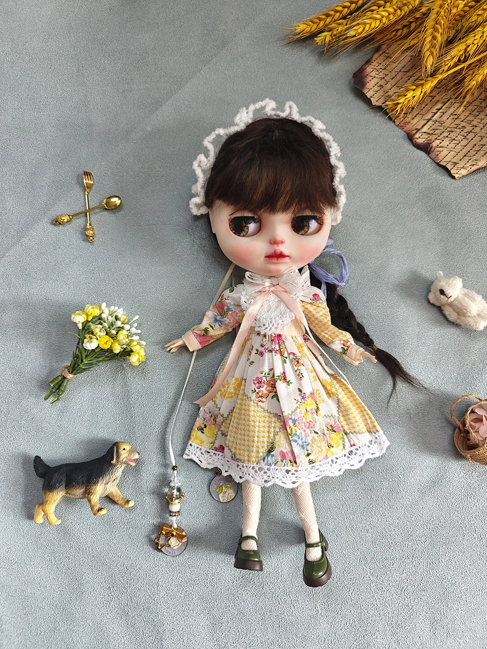 

Blythe doll Clothes Vintage Winter Orange Lace Set red Cute Blythe Clothes for Ymy Licca Azones Ob22 24 27 YMY Doll Accessories