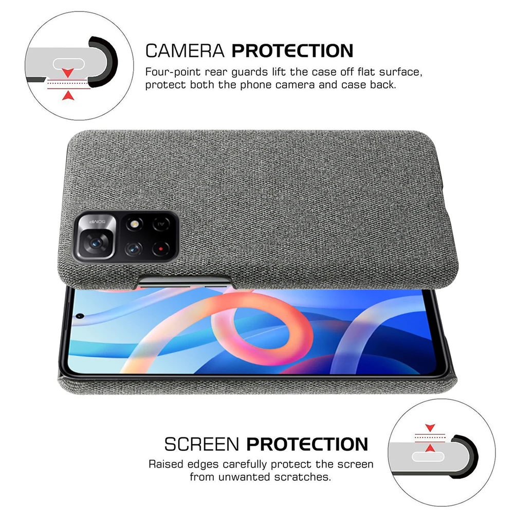 Lightweight Fabric Slim Case for Xiaomi POCO M4 Pro 5G NFC M 4 POCOM4 Anti-Scratch Cell Phone Cover