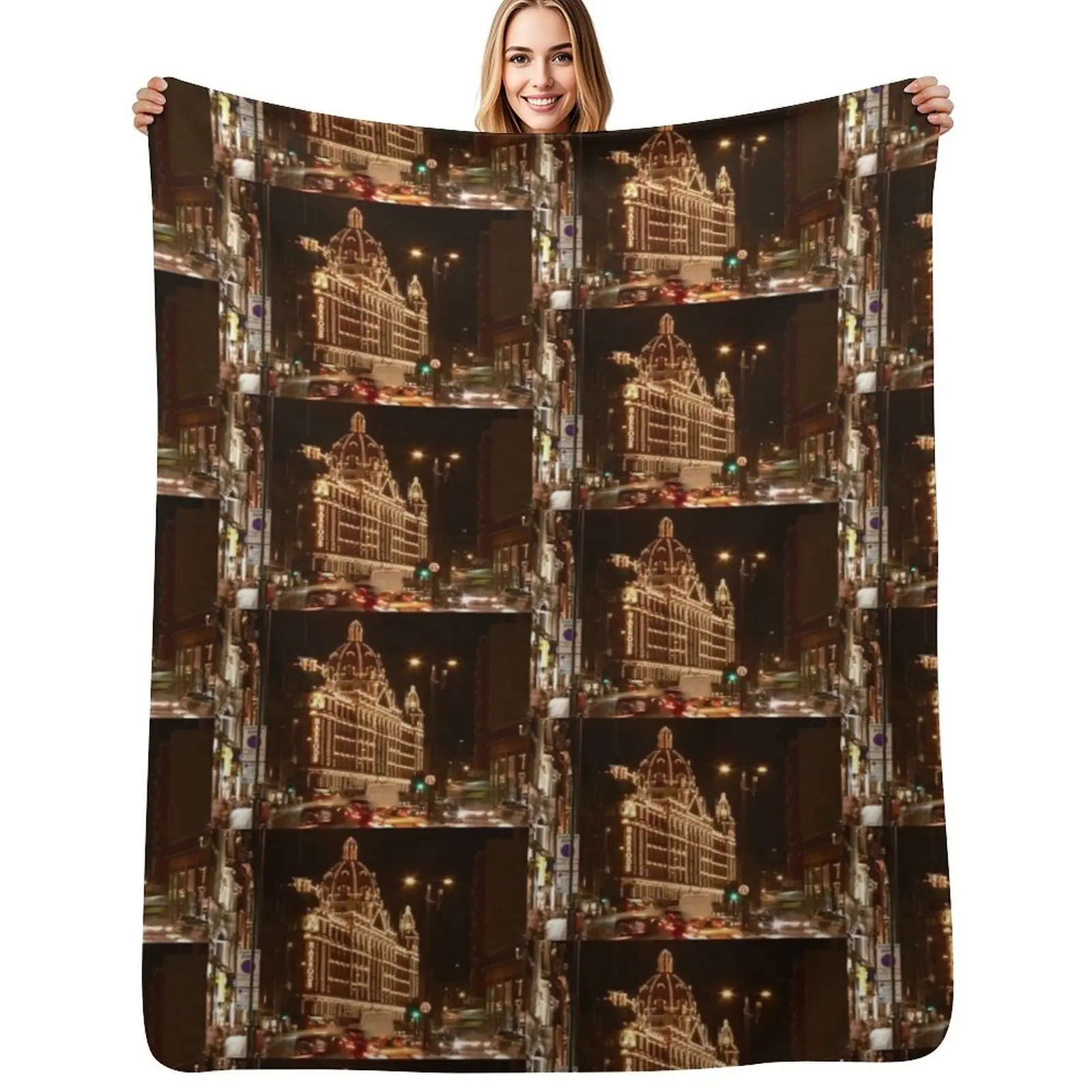 

Harrods, London Throw Blanket Long Lasting Soft Plush Blanket for Daily Use