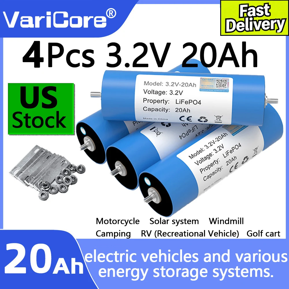 

Аккумуляторная ячейка VariCore 3.2V 20Ah C40 LiFePO4 – призматическая ячейка с высокой емкостью и высокой скоростью разряда для питания/накопления энергии
