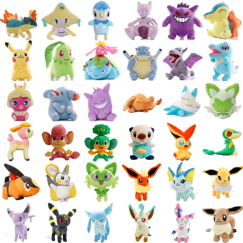 41 modelli Pokemon Jirachi Peluche Pikachu Gengar Nivy bambola di pezza pachisu Charizard sprrigatito Peluche Mewtwo Peluche giocattolo regalo