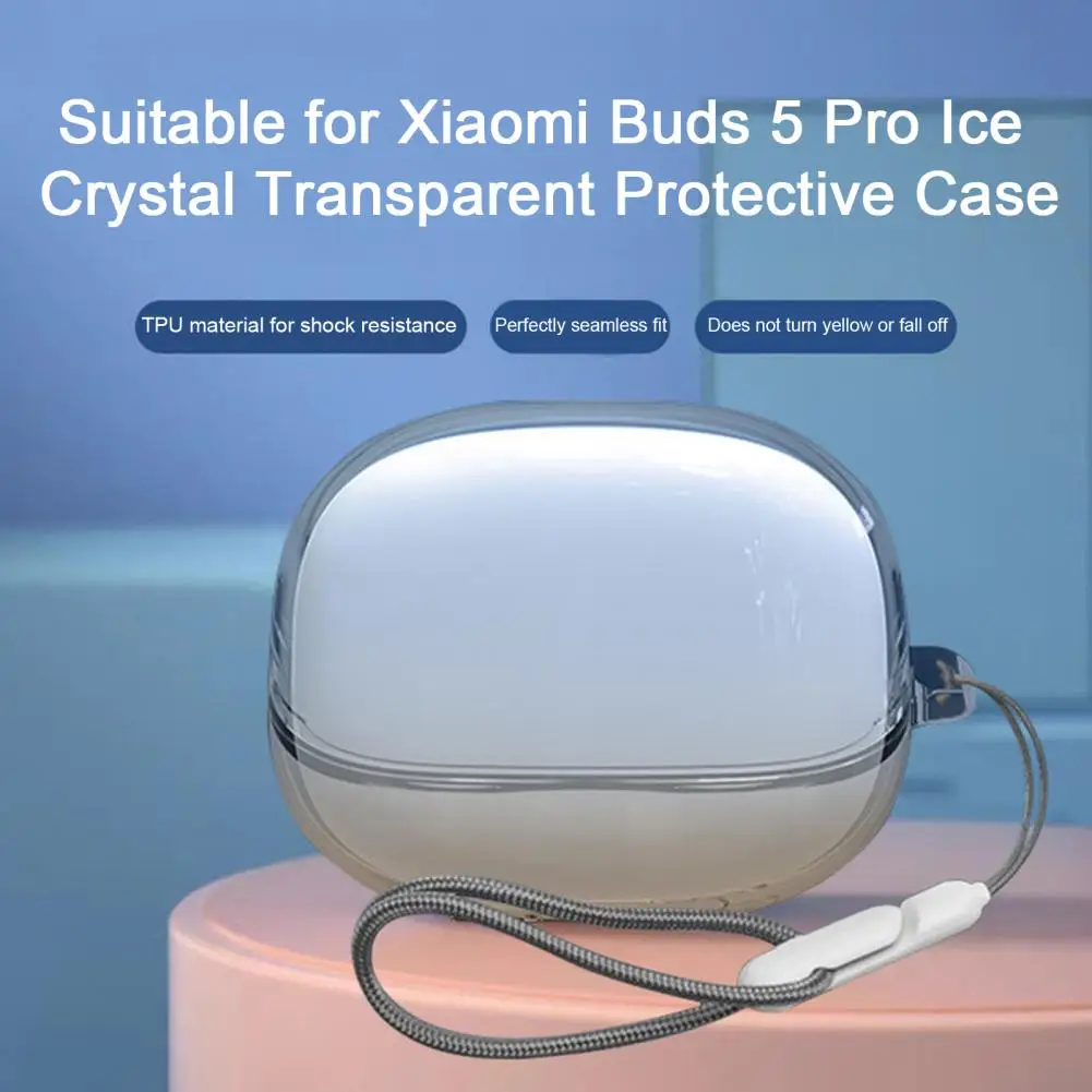 Strong Earphone Case Earphone Protection Transparent Protective Case for Xiaomi Buds 5pro Drop-proof Earphone Anti-fingerprint
