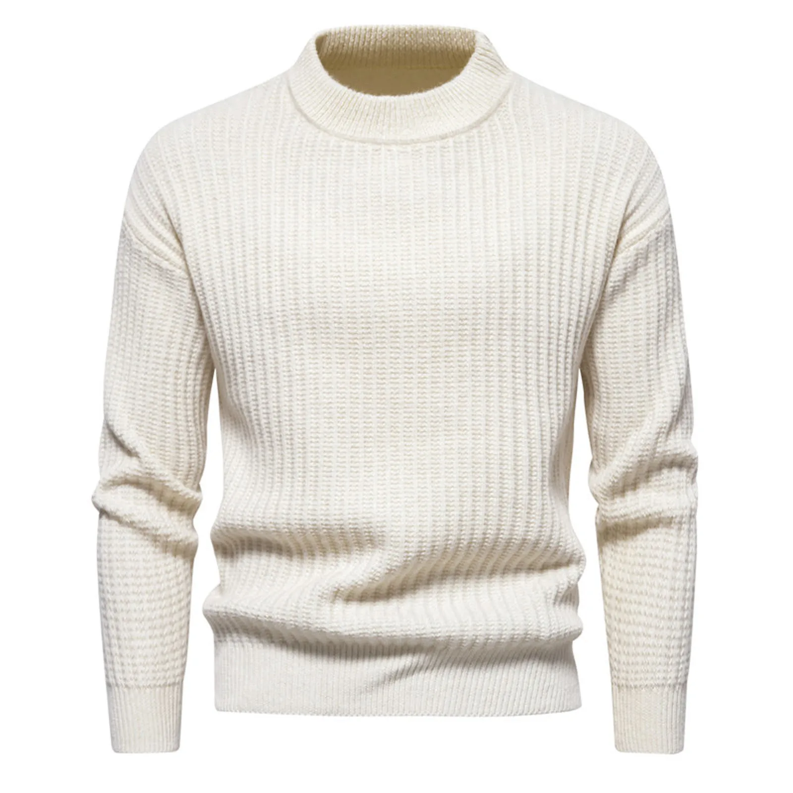 

Men's Sweater Round Neck Thickened Tops Autumn Winter New Soft Warm Casual Solid Color Knitted Pullover 한국인 리뷰 많은 옷