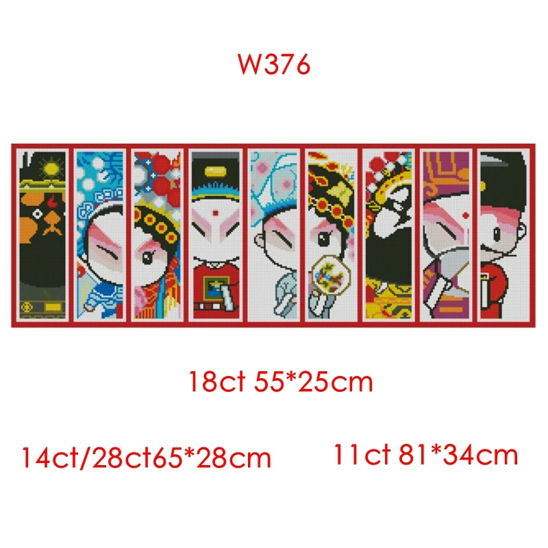 Cross-Stitch Kit Chinese style Peking Opera Face 28ct 18ct 14ct 11ct can be Customized Printed Cloth Manual Material Kit