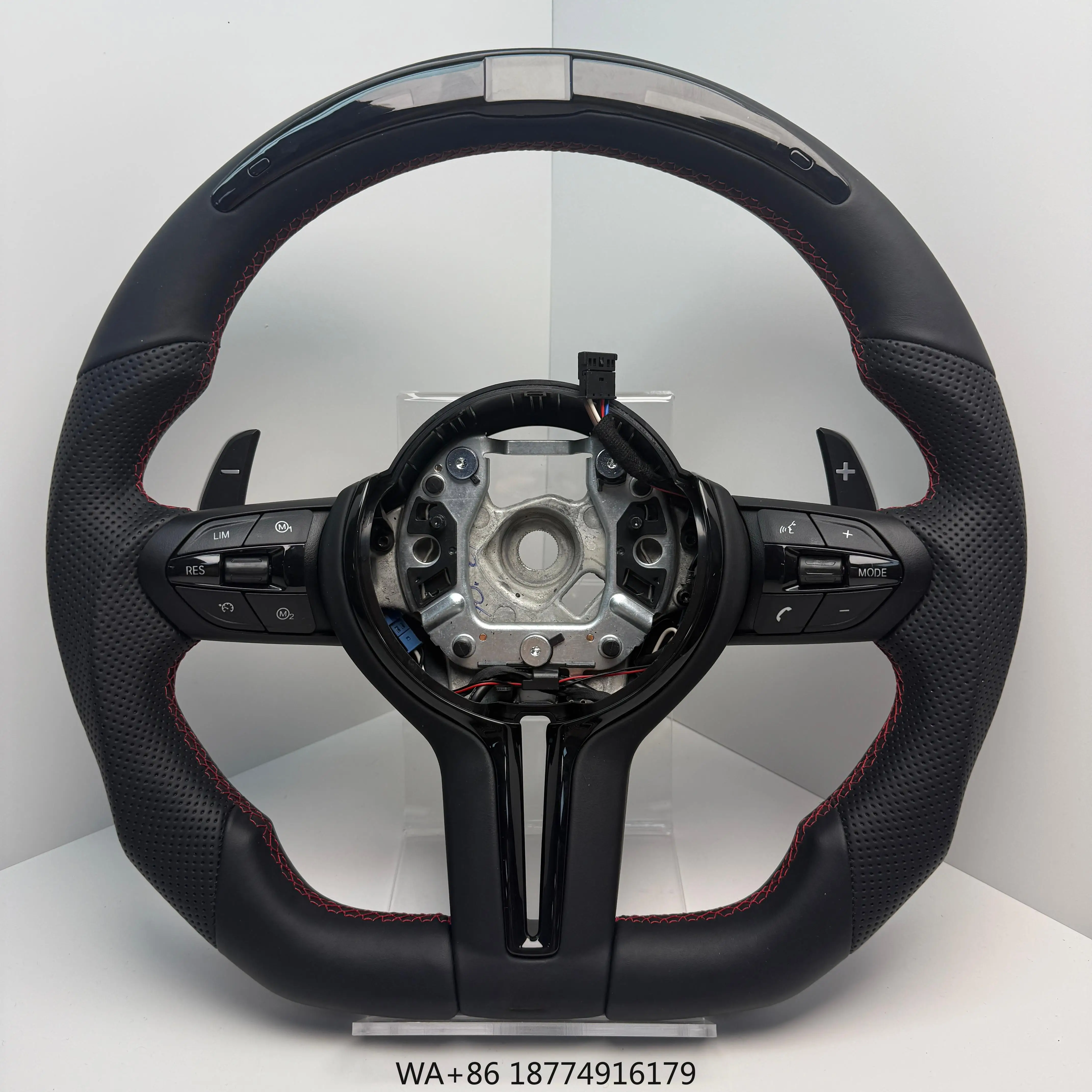 

With LED Display and Black Button Leather Sport Steering Wheel for F Series F01 F02 F03 F06 F07 F11 F12 F21 F22 F32 F33 F34