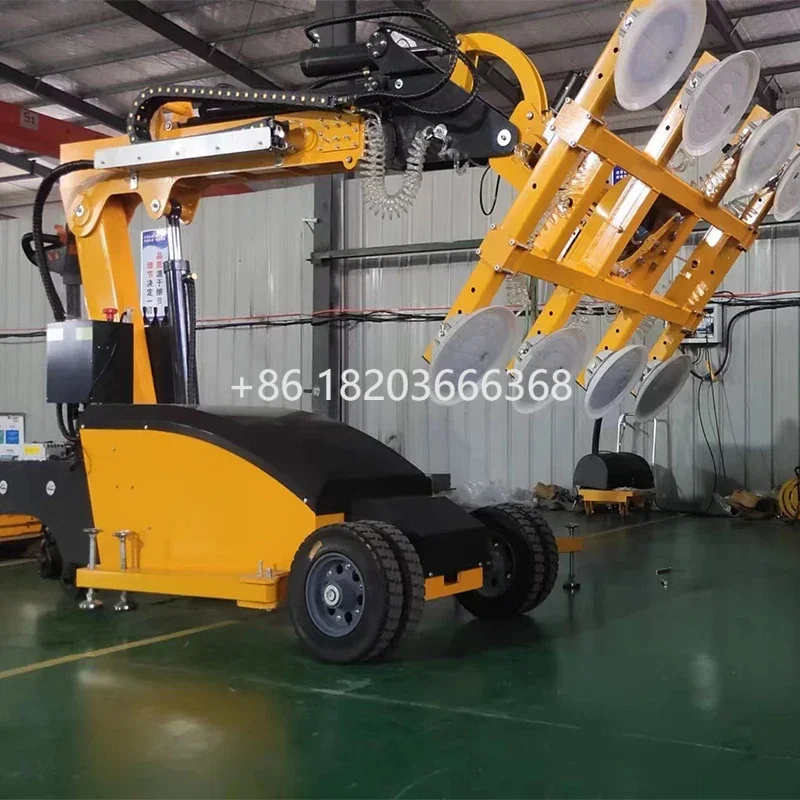 

YG Customized Big Wheel All Rough Terrain Glass Glazing Robot Manipulator Trolley Vacuum Sucker Lifters For Glaziers