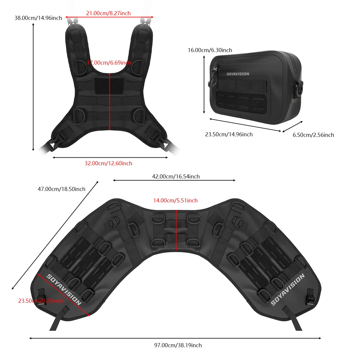 New Motorcycle Tactical Vest Motorcross Tank Bag Base/ Saddle Bag Base Portable Motor Accessory For Universal Motor