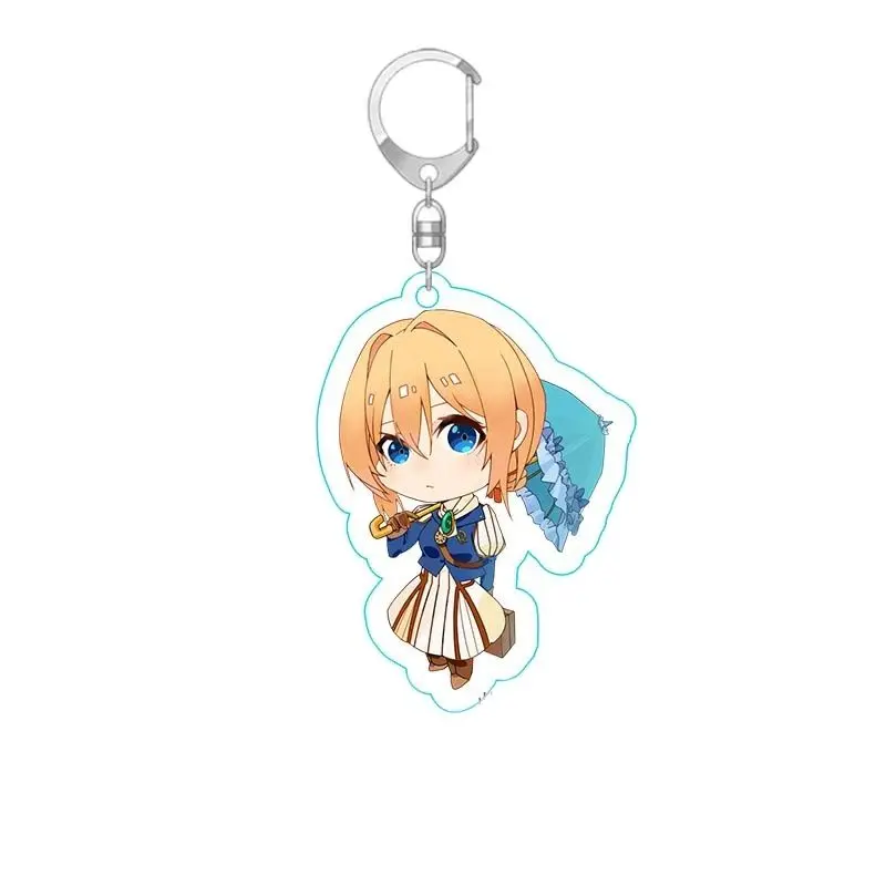 6CM Japan Anime Violet Evergarden Figures Violet Evergarden Acrylic Keychains Cute Bag Pendant Decor Toy Fans Collection Gift