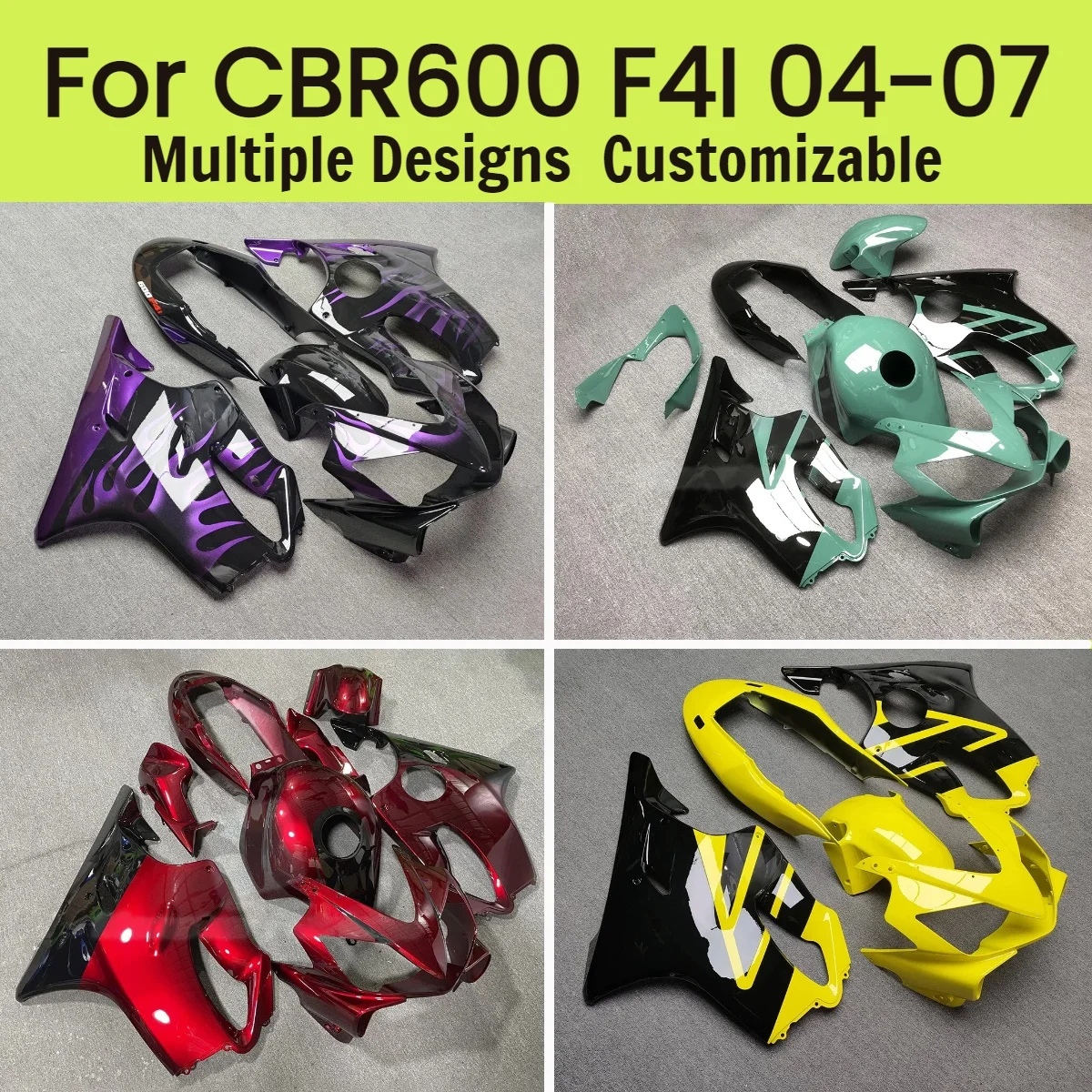 

For Honda CBR 600F4I 2004-2007 Injection Fairing Set CBR600F4I 04-07 Motorcycle Aftermarket Fairings Kit