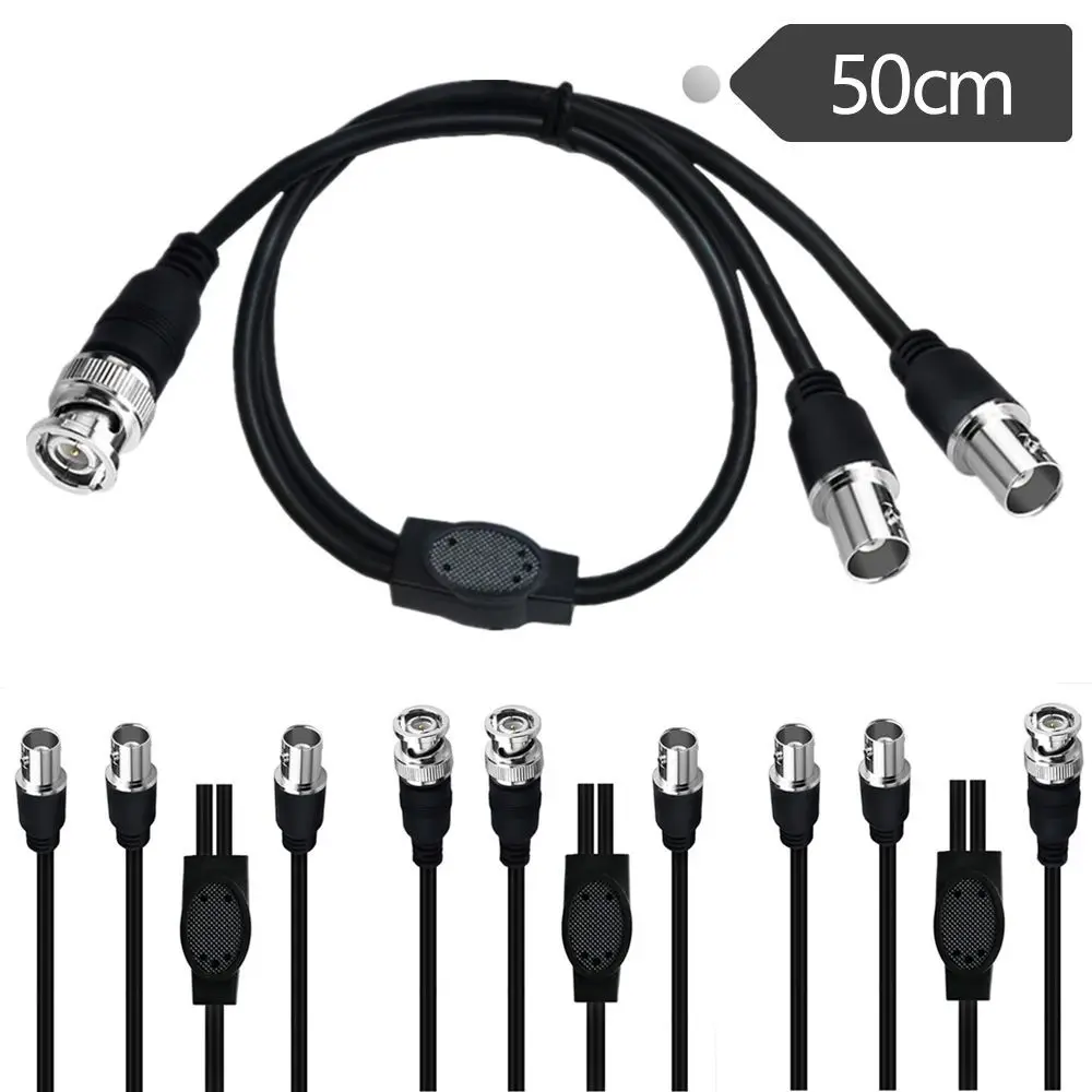 BNC Cable 1 Male to 2 Way BNC Female Q9 Cord Connector Adapter For Adapter Extension Wire For CCTV Camera