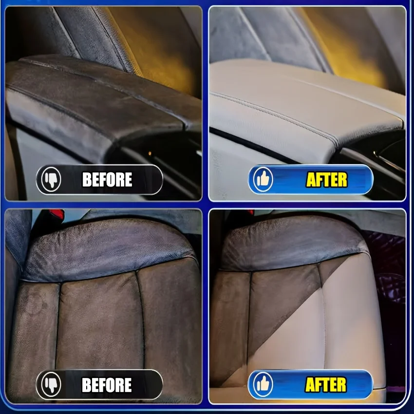 منظف رغوة السيارة متعدد الأغراض لعجلة القيادة، البلاستيك، لوحة القيادة، بقع المقعد - استعادة داخلية تلقائية، حماية طويلة