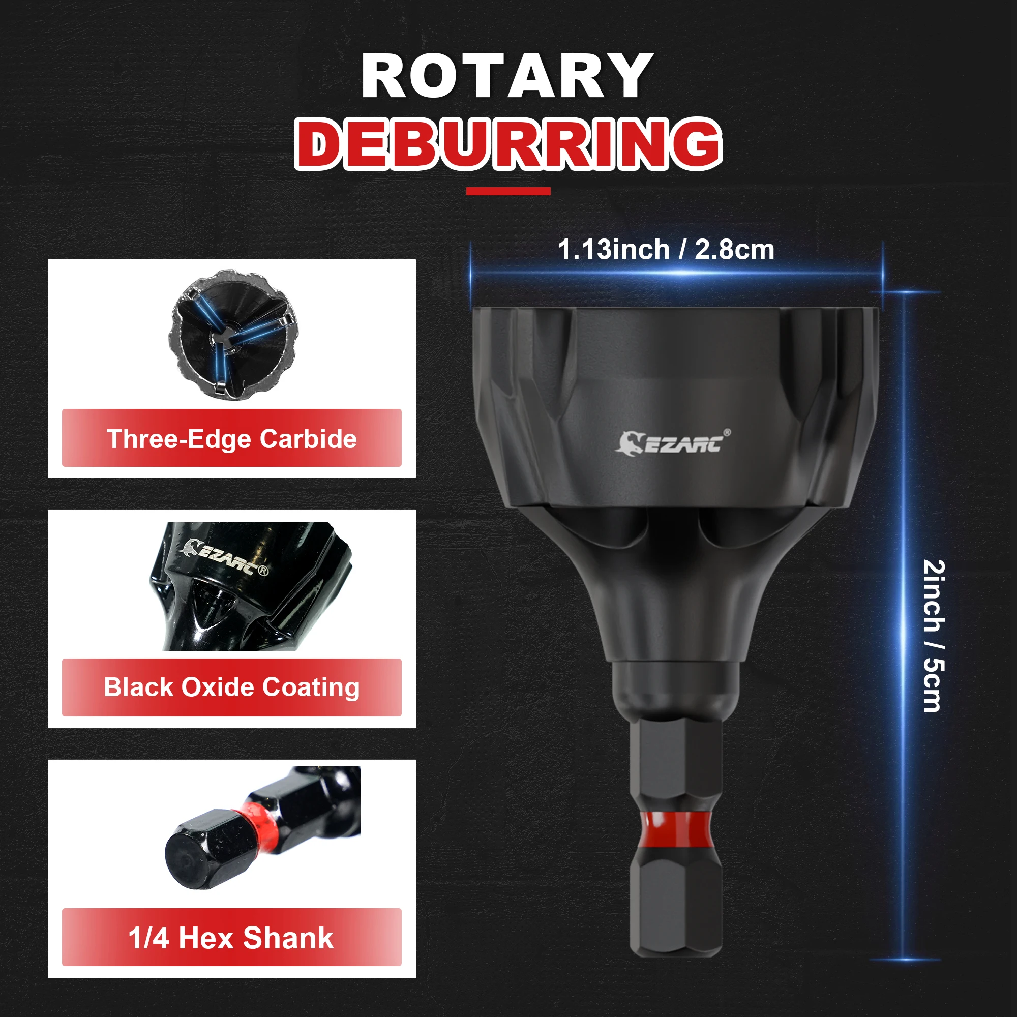 EZARC Tungsten Carbide External Chamfer Tool, 1/8