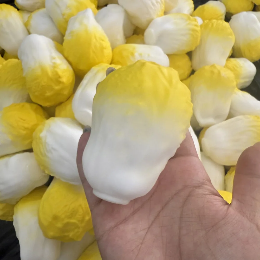 Handgefertigter Knuspriger Pfirsich-Mango-Orangen-Pudding Stressball, Knautschspielzeug, Knuspriges und Weiches Lebensmittelspielzeug, ASMR Sensorisches Stressabbau-Spielzeug – Detail 14