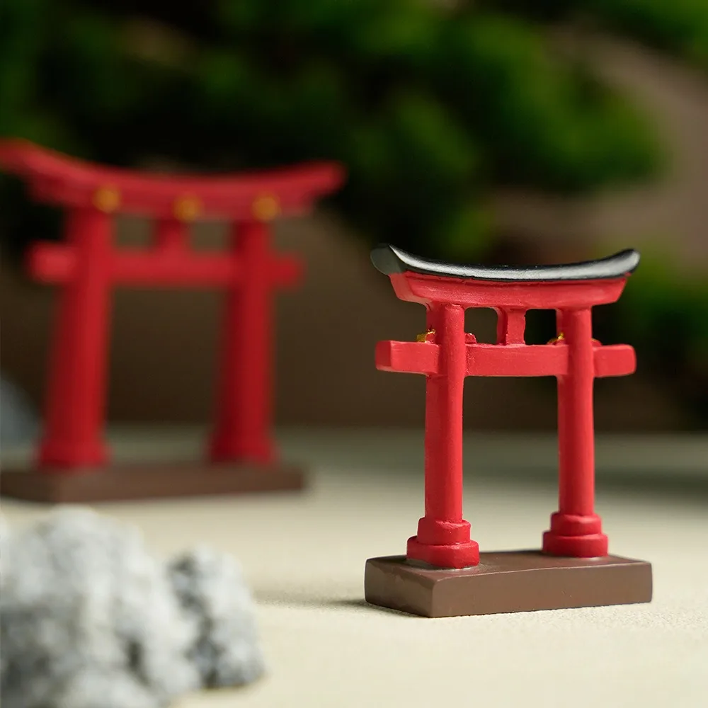 Miniature Torii Gate Japanese Shinto Temple Garden Asian Architectural Mini House Ornament Fish Tank Decoration Chinese Decor