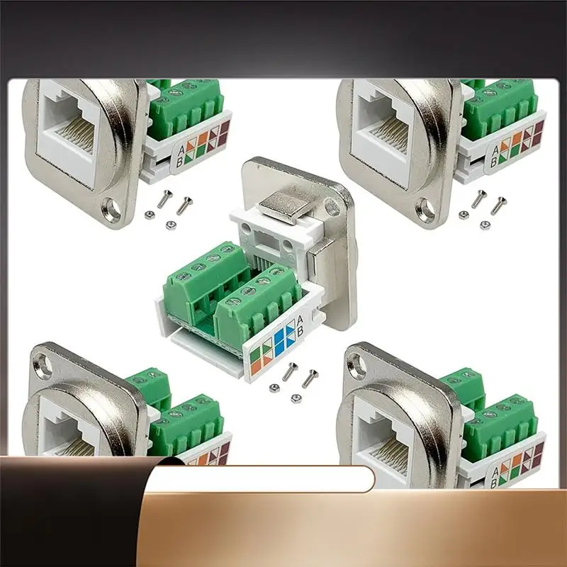 

RJ45/8P8C Разъем для монтажа на панели D-типа RJ45 Женский беспаечный сетевой модуль-X64A
