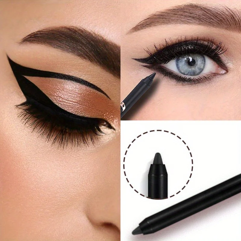 Black Brown Waterproof Eyeliner Pencil Long Lasting Easy To Wear Eye Liner Gel Matte Quick Drying Eyeliner Pen Makeup Cosmetic