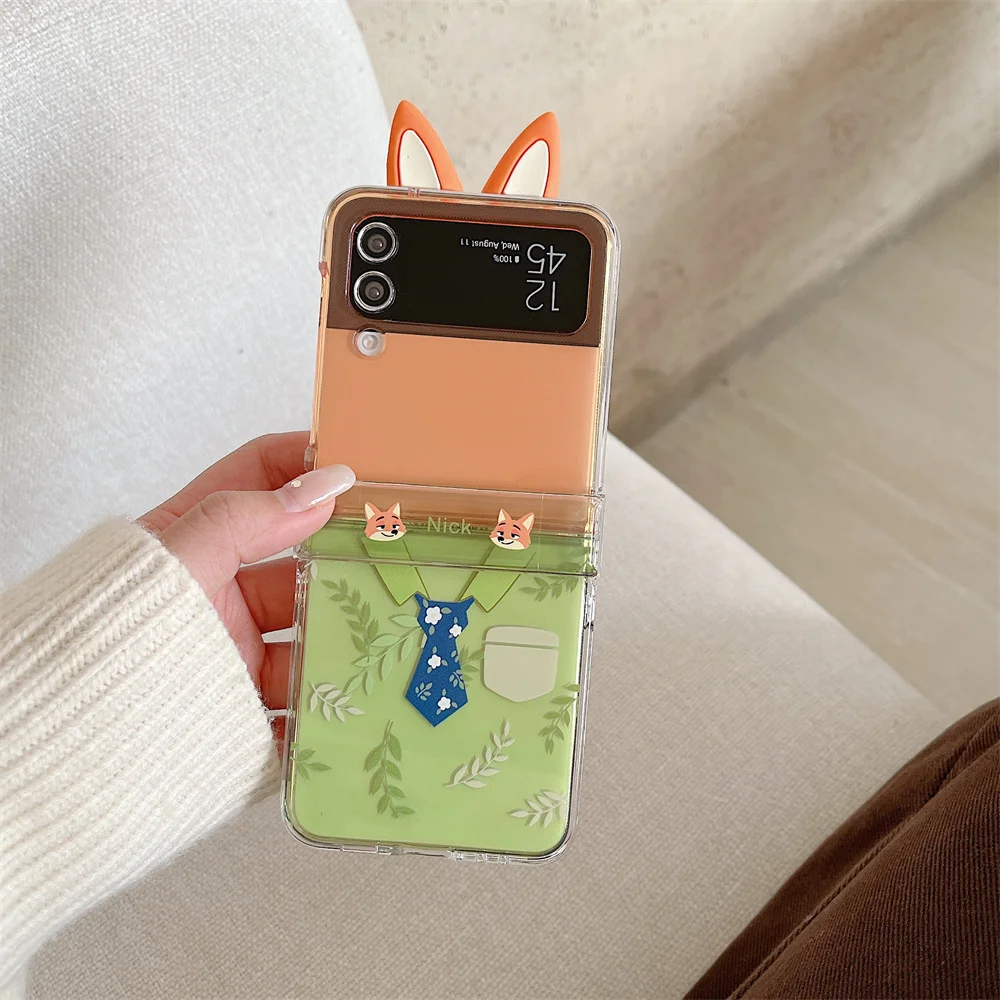 Zootopia Śmieszny Królik Lis Etui na Telefon Samsung Galaxy Z Flip6 5 7 zflip5 4 3 ZFlip7 7FE Pokrowiec z Pluszową Zawieszką Ochrona Ca — zdjęcie produktu 6
