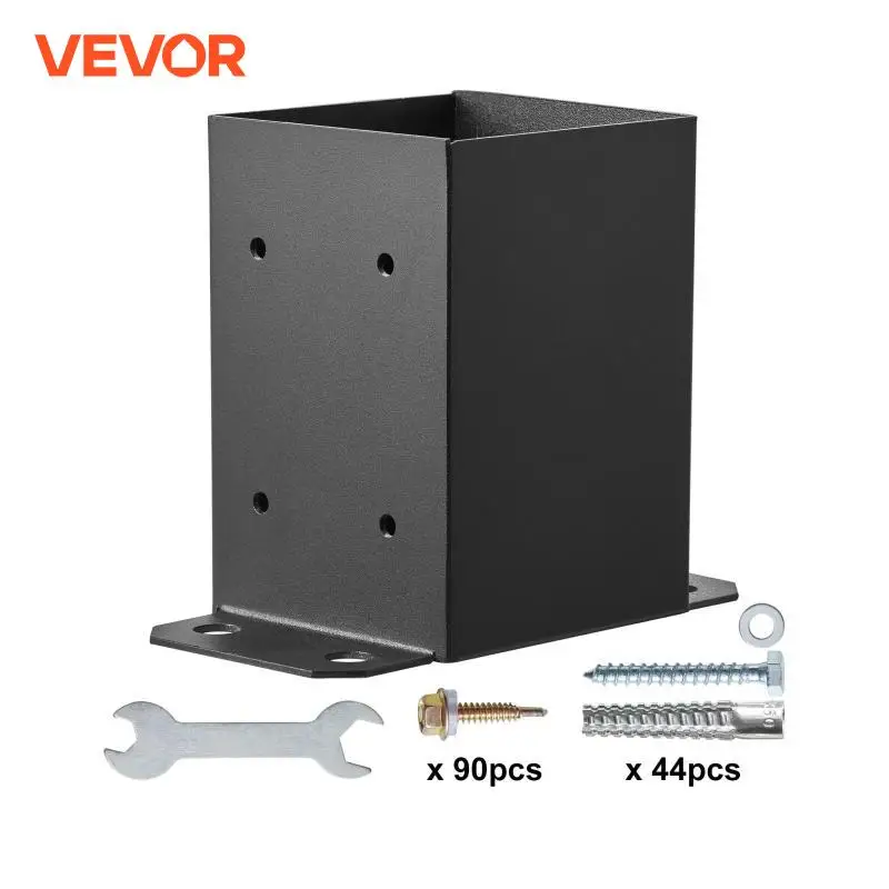 VEVOR Post Base 10Pcs Inner Size 3.6x3.6Post Brackets Anchor Matte Brackets for Pavilion Deck Railing Support Deck Base Plate