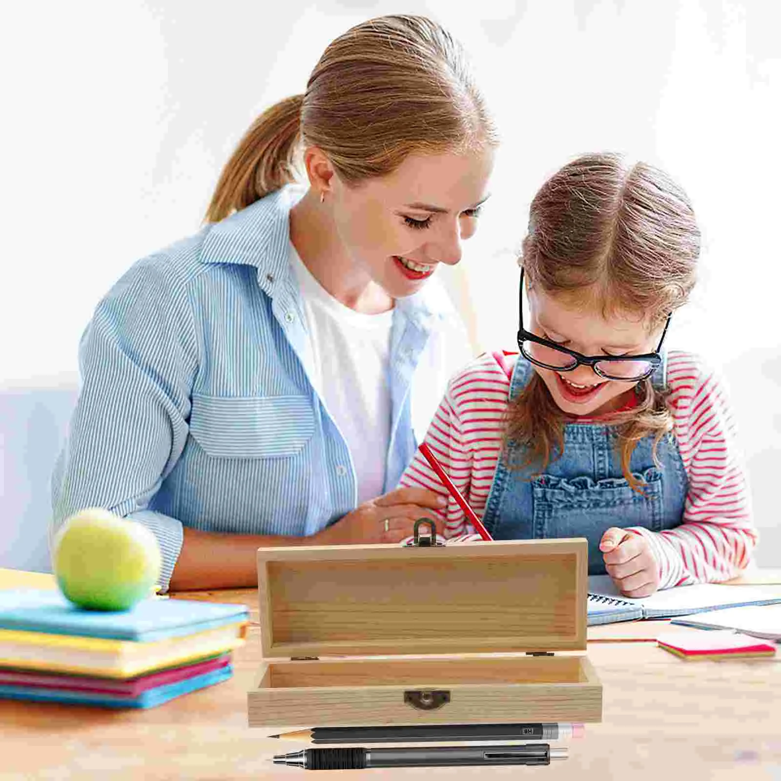 

Children's Hand Mold Large Pencil Case Students Wooden Storage Boxes Organizer Simple Organizers