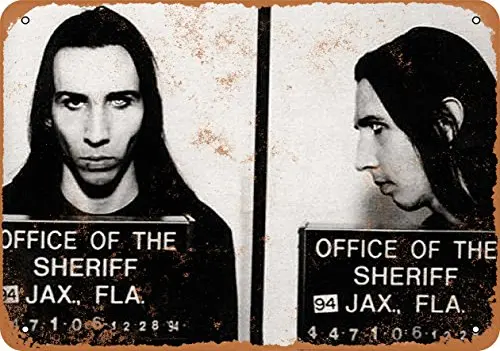 Wall-Color  Metal Sign - 1994 Marilyn Manson Mug Shot - Vintage Look