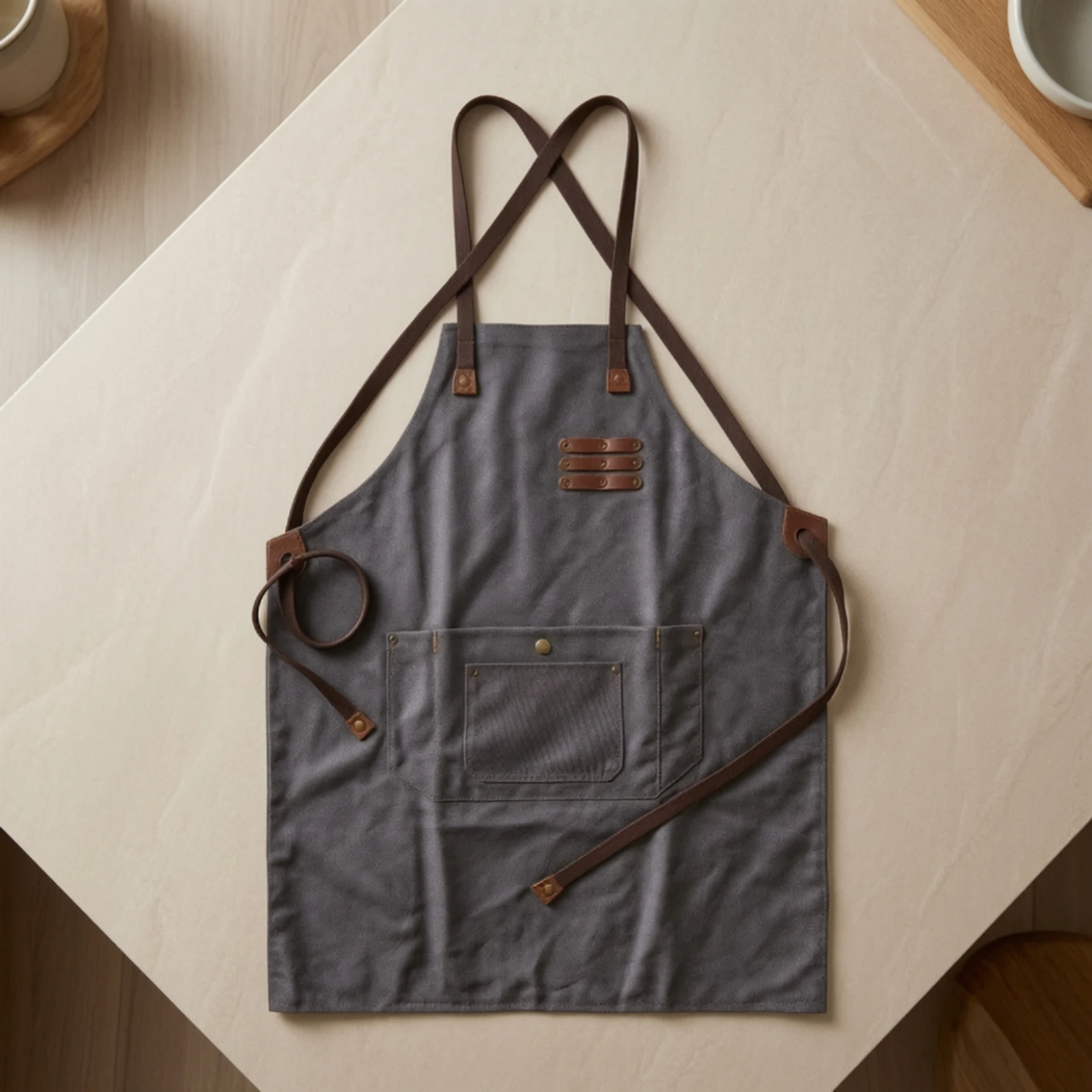 Bib Apron with Leather Straps - Woodworking Apron ulasan dan harga