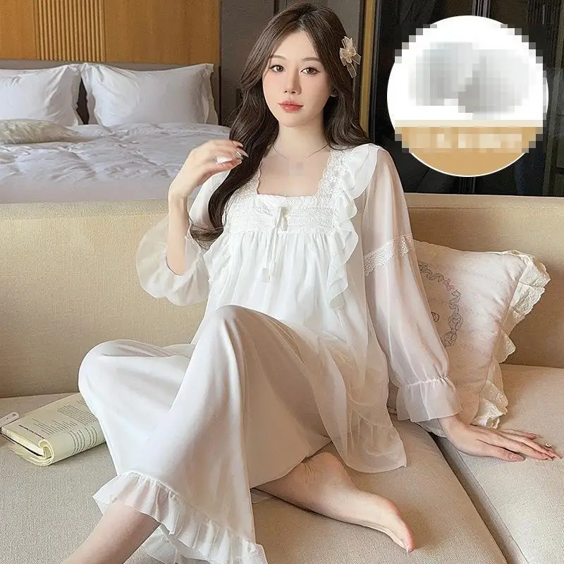 Women's Long Sleeve Long Pants Pajama Set Women's Spring Autumn Cardigan Home Clothes Sweet Student Fashion Soft Two-Piece Set