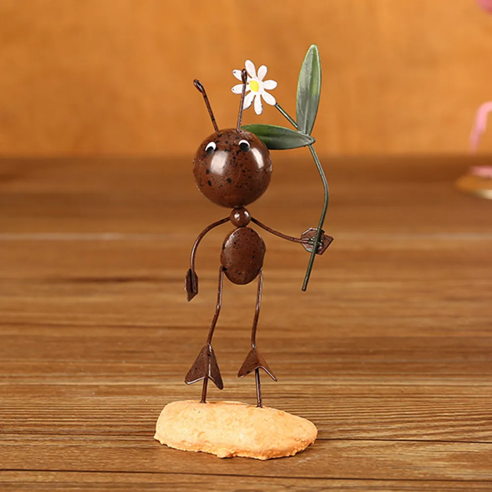 2 PCS Decor Ant Design Figurine Decorative Ornaments Ants Models Birthday Decorations Statue Desktop Fake