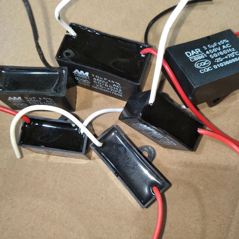 CBB61 450V 1UF 1.2UF 1.5UF 2UF 2.5UF 3UF 3.5UF 4UF 4.5UF 5UF 8UF 10UF 18UF 20UF 25UF Terminal Ceiling AC Fan starting capacitor