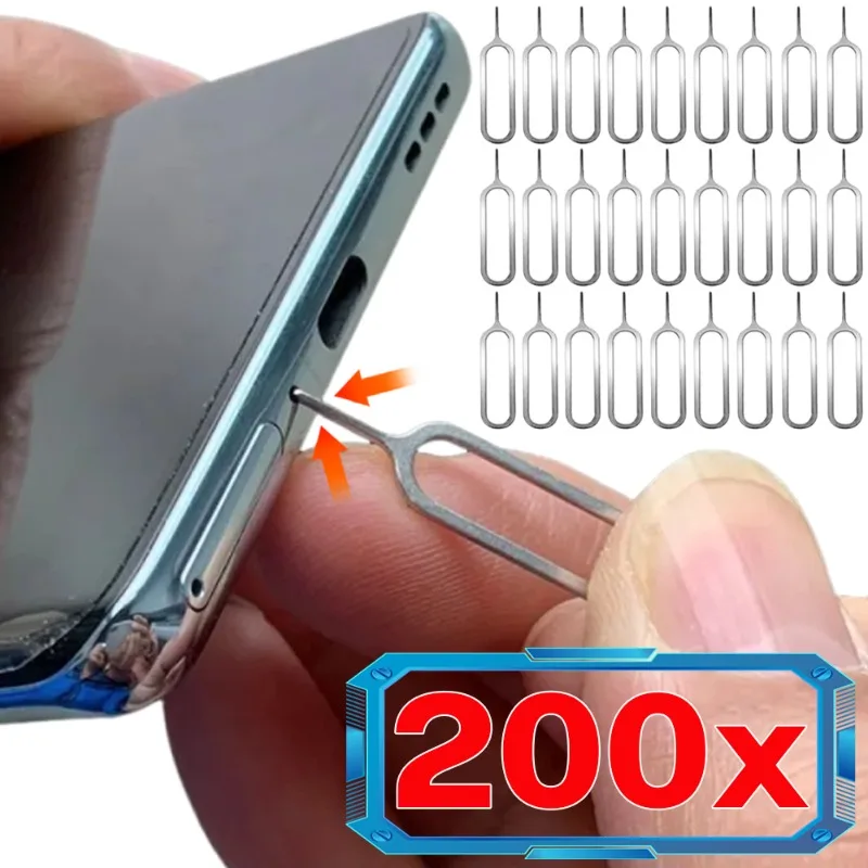 

1-200 шт. универсальный анти-потерянный лоток для SIM-карты, открытый штифт, игольчатый ключ, инструмент для iPhone 17 16, Samsung Xiaomi Redmi Huawei